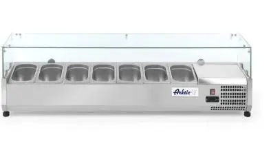 Voordeelprijs Arktic Horeca Opzetkoelvitrine display glas 7x GN 1/4 230V 180W
