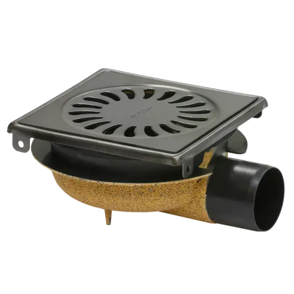 HorecaTraders Douchput Gun Metal | RVS | ABS | 146 x 146 x 75 mm Betaalbaar