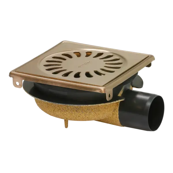 Koop Online HorecaTraders Douchput Rosé Gold | RVS | ABS | 146 x 146 x 75 mm