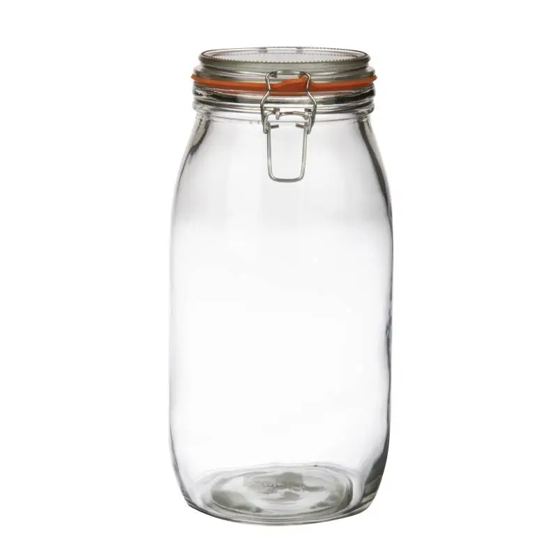 HorecaTraders Glazen weckpot / voorraadpot met beugelsluiting, 3 l Fabrieksprijs
