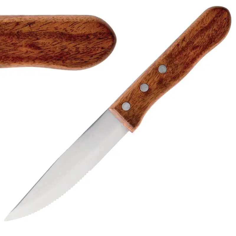 Olympia Jumbo Steakmes | 12 stuks | Hout Bestseller