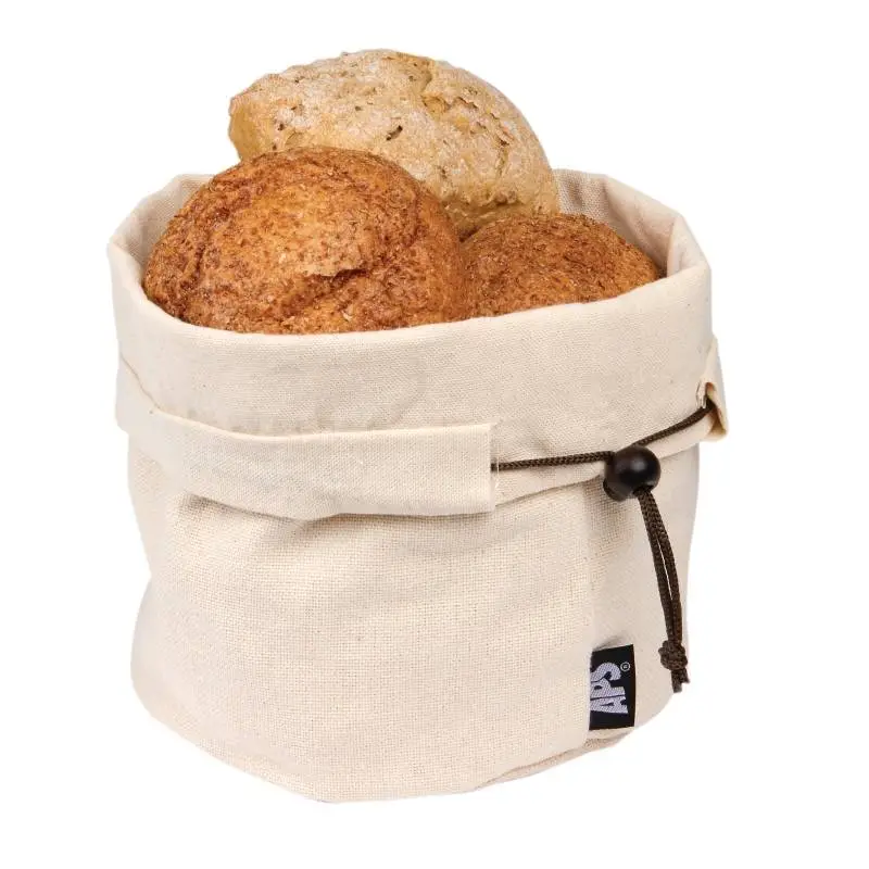 HorecaTraders Katoenen broodmand beige 200Øx235mm Actieprijs