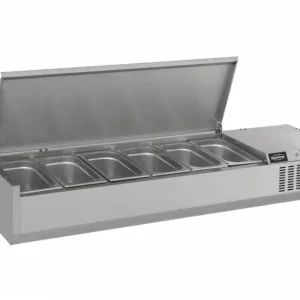 Gereduceerde Prijs HorecaTraders Opzetvitrine Gekoeld met Deksel GN 1/4 | 3 formaten