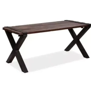 HorecaTraders Tafel Bruin-Zwart Hardhout Laag | 180x80x(h)76cm Seizoensaanbieding