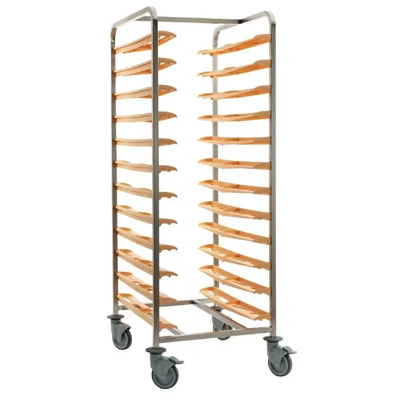 Hoge Kwaliteit HorecaTraders Ruime RVS Dienbladenwagen | 170(h)x62(b)x84(d)cm