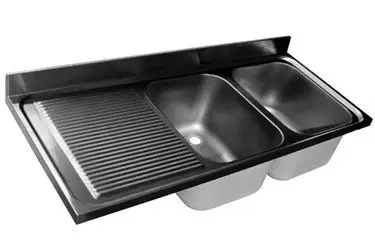 Actieprijs HorecaTraders Spoeltafelblad | 2 spoelbakken rechts | 8 formaten