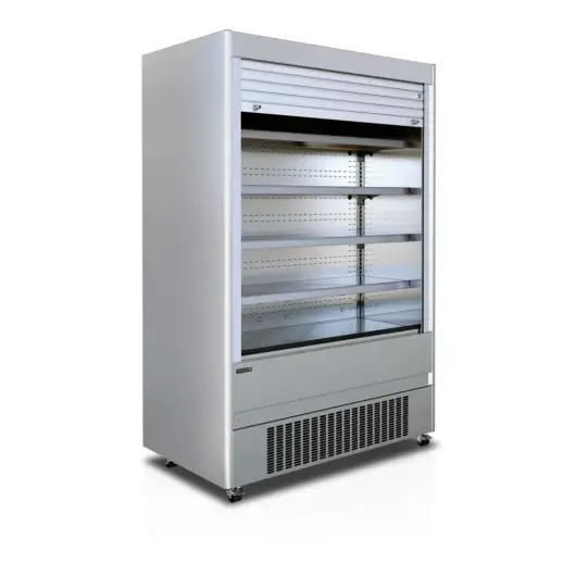 Aanbieding Tefcold Multideck koeler met veiligheidsrolluik en slot |Grijs |1312 x 740 x 1994 mm