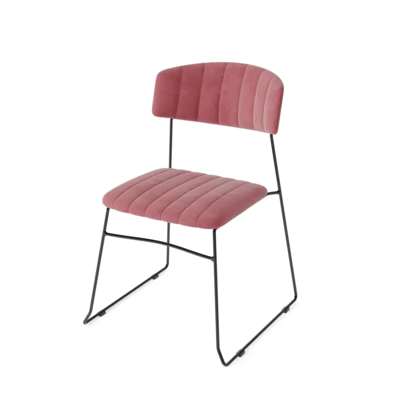 HorecaTraders Mundo Velvet Stoel | Roze | 79(h)x55x54cm Korting