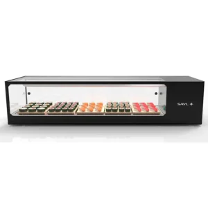HorecaTraders Gekoelde vitrine | Sushi | Verhard glas + LED Premium