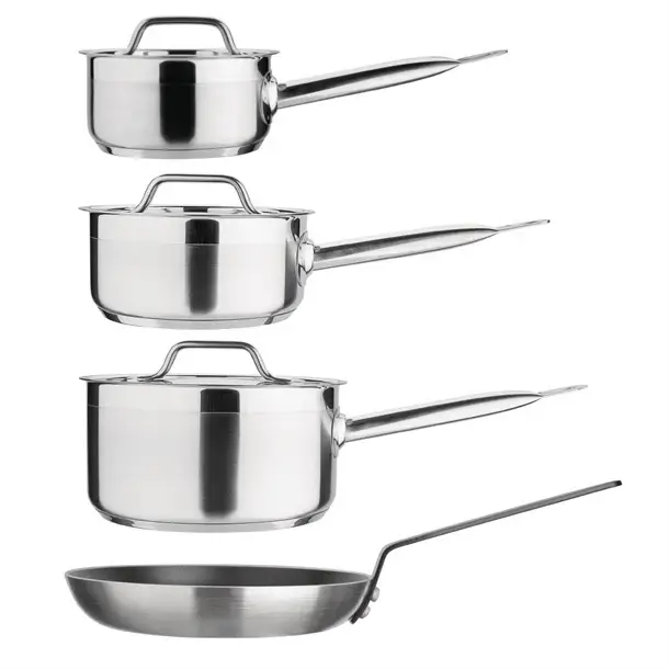 Aanbieding HorecaTraders Essentials Cook Like A Pro 4-delige steelpan- en koekenpannenset