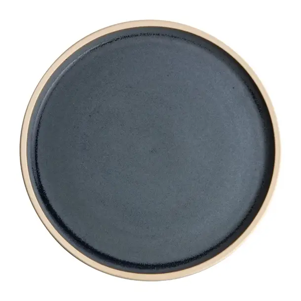 Meest Verkocht Olympia Canvas platte ronde borden | blauw graniet | 18cm | 6 stuks