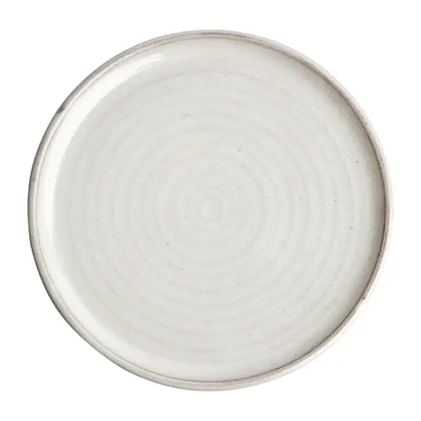 Olympia Canvas ronde borden met smalle rand | wit | 26,5Øcm | 6 stuks Lage Prijs