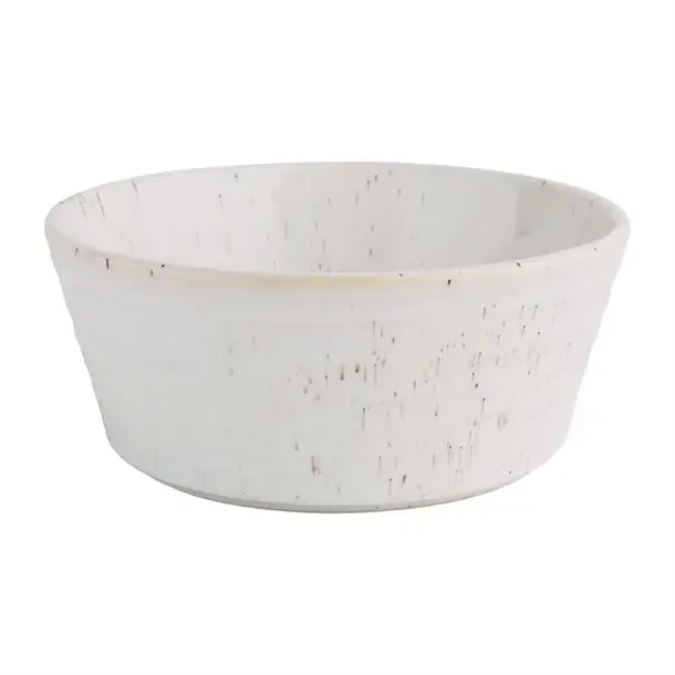 Fabrieksprijs Olympia Cavolo wit gespikkelde platte ronde kom| 143 mm | (doos 6)