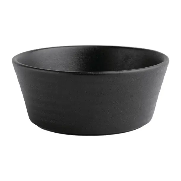 Aanbieding Olympia Cavolo zwarte platte ronde kom | 143 mm | (doos 6)