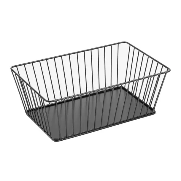 Lage Prijs Olympia Olympia draad voedsel display dienblad rechthoekig | Zwart | 280x180x100mm