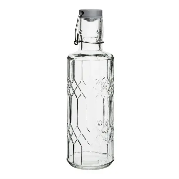 Premium Olympia Olympia geo glazen waterfles met stop | 640 ml | (6 stuks)