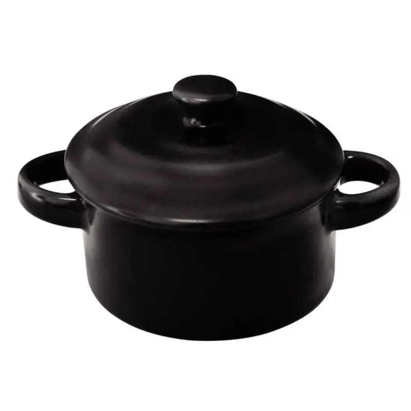 Olympia Mini Ronde Zwart Porselein Pan (4 stuks) Beperkt Aanbod