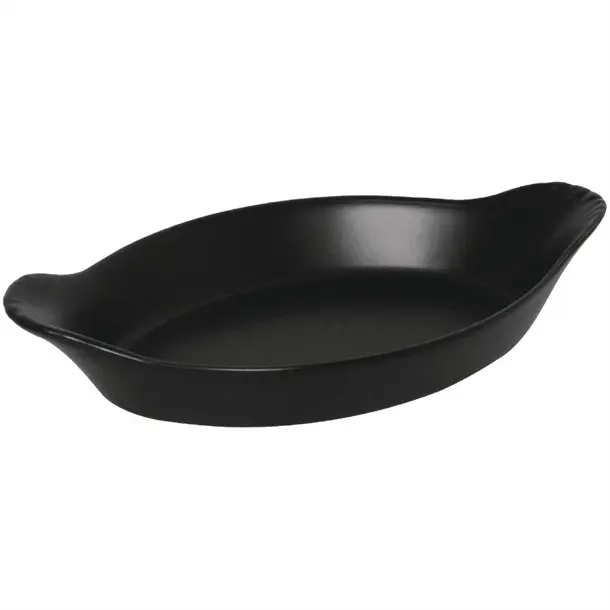 Olympia ovaal tapasbordje | 20,4x11,8cm | mat zwart | 6 stuks Nieuw