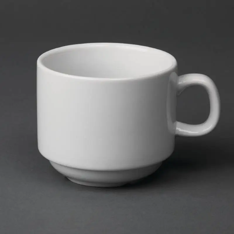 Olympia Stapelbare Koffiekopjes Wit Porselein 20 cl (Stuks 12) Actieprijs