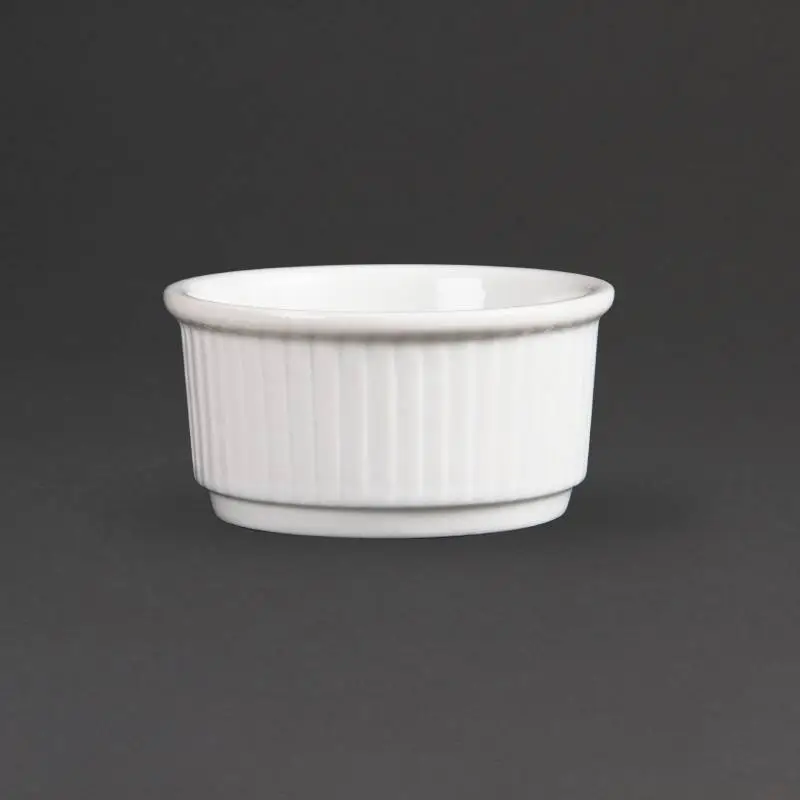 Premium Olympia Stapelbare Witte Porselein Ramekin 8,5 cm | 12 stuks