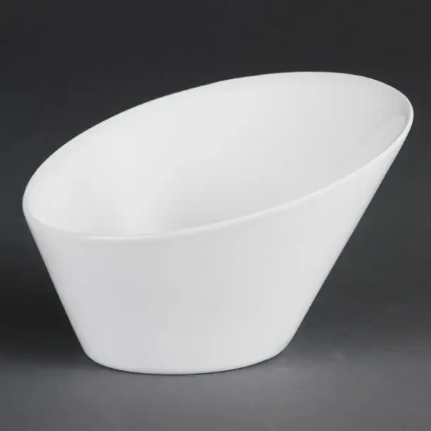 Finale Uitverkoop Olympia Whiteware ovale hellende kommen | Wit | 18x20cm | 3 stuks