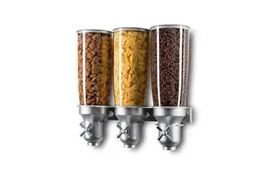 Direct Beschikbaar HorecaTraders Ontbijtgranendispenser | 3 x 5 Liter | Wandmontage