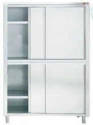 Seizoensaanbieding HorecaTraders Opbergkast met schuifdeuren | 70cm diep | RVS | 3 formaten