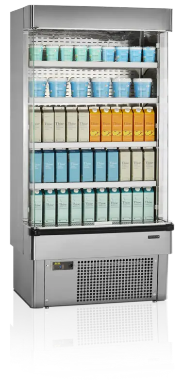 Beperkte Voorraad HorecaTraders Open Front Koeler | RVS | 0 tot 4 °C | 985 x 737 x 1985 mm