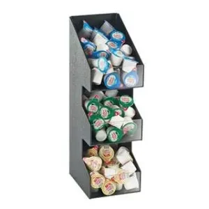 HorecaTraders Organizer voor Koffietoebehoren - Klassiek - 3 Vakken - Zwart Kunststof - 171x133x406mm Gratis Retour