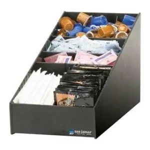 HorecaTraders Organizer voor Koffietoebehoren - Zwart Kunststof - 208x637x241mm Laatste Kans