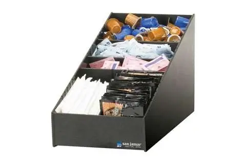 HorecaTraders Organizer voor Koffietoebehoren - Zwart Kunststof - 208x637x241mm Laatste Kans