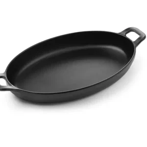 HorecaTraders Ovale pan | mini | Zwart | Melamine | 15,5x8x(H)3,7cm | 2 varianten Direct Verzonden