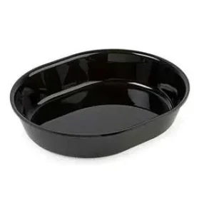 Direct Beschikbaar HorecaTraders Ovale kunststof Presentatieschaal | GN 1/2 | Zwart | PMMA plexi | 325x265x65 mm