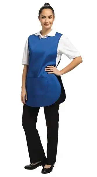HorecaTraders Overgooierschort met zak royal blue Nieuw