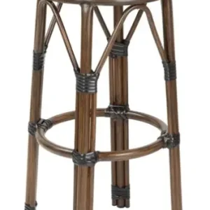 Dagaanbieding HorecaTraders Parijse Stijl PE Rieten Barkrukken Zwarte Stip Mix (2 stuks)