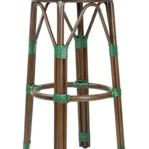 Goedkoop HorecaTraders Parijse Stijl PE Rotan Barkrukken Groen Stip Mix (2 Pack)