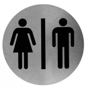 HorecaTraders Pictogram Rond | Man/Vrouw | RVS Veilige Betaling