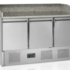 Seizoensaanbieding HorecaTraders RVS Pizzawerkbank | Marmer blad | 137 x 70 x 100 cm