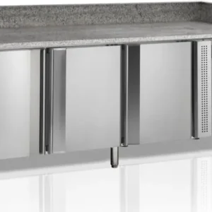 HorecaTraders RVS Pizzawerkbank | Marmer blad | 205 x 80 x 100cm Populair