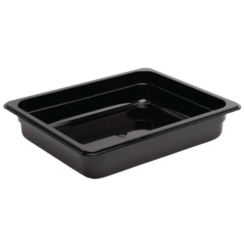 Superprijs Vogue Plastic Gastronorm bakken 1/2 | 4 Formaten - Zwart