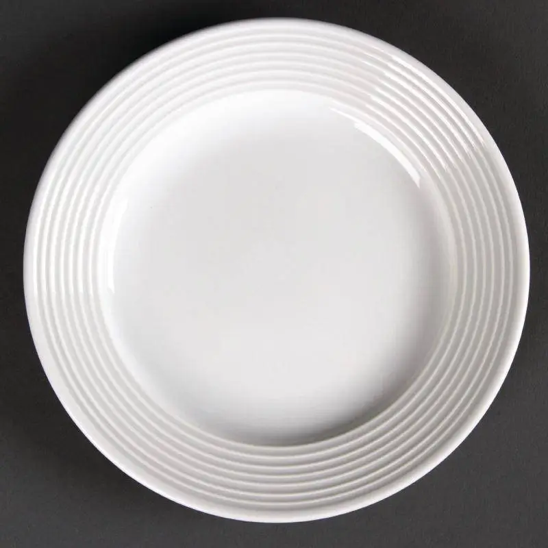 Beperkt Aanbod Olympia Plat porselein bord met brede rand 15 cm (stuks 12)