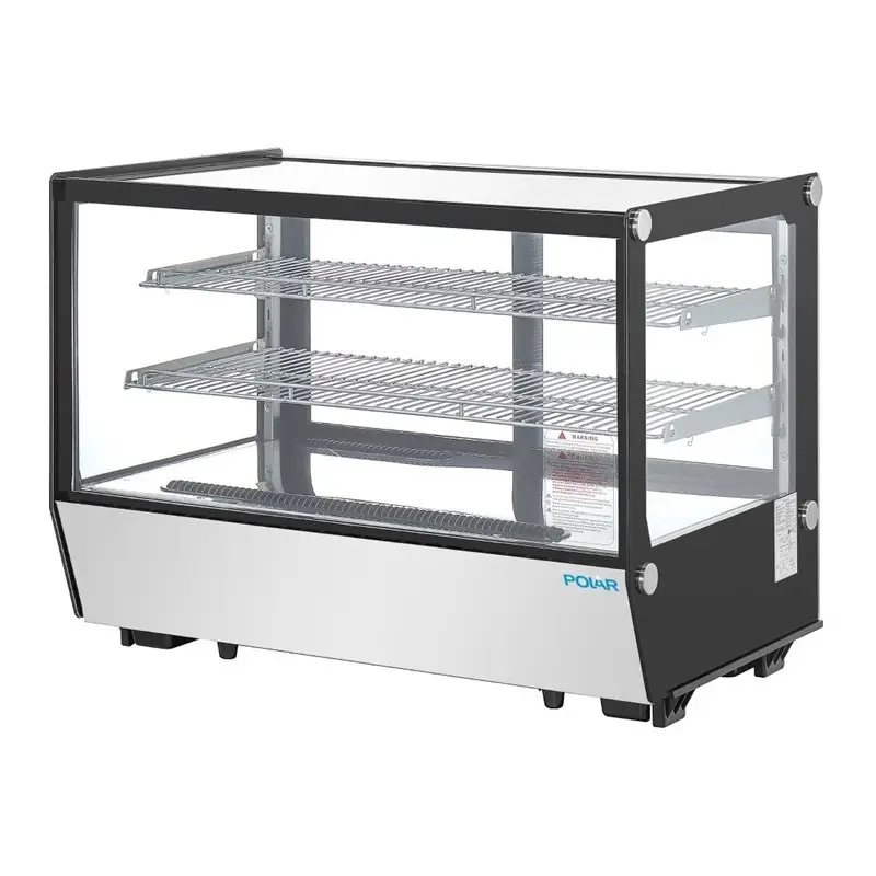 Hoge Kwaliteit HorecaTraders Displaykoelkast 160 L | RVS | 0–12 °C | 88x56,8x68,6 cm | LED