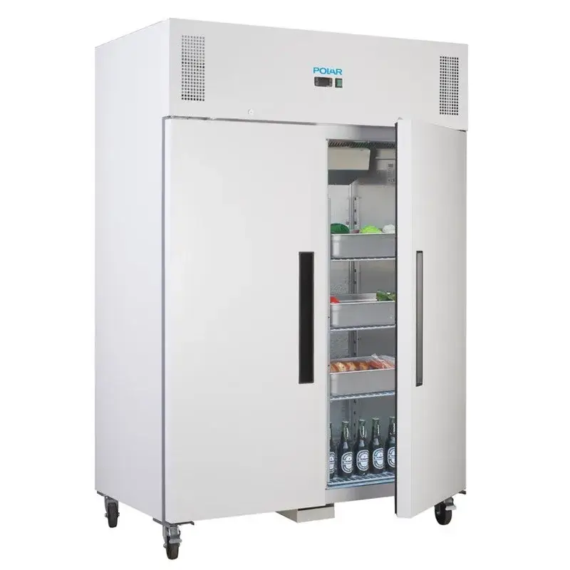 Beperkte Voorraad HorecaTraders Staande Koelkast met Dubbele Deur| 1200L | Dubbele Deur Wit | B