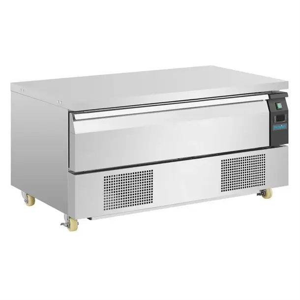 HorecaTraders Polar U-serie compacte koel-vrieswerkbank | 1 lade 3x GN 1/1 150mm | RVS Gratis Retour
