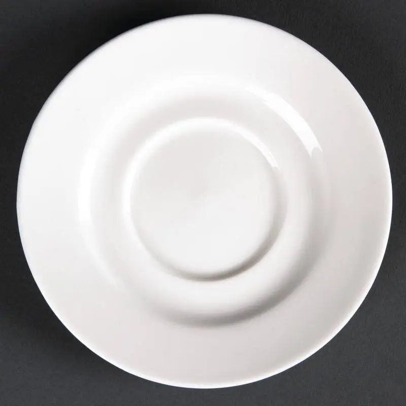 HorecaTraders Porselein Espresso Schotels 11 cm (6 Stuks) Op = Op