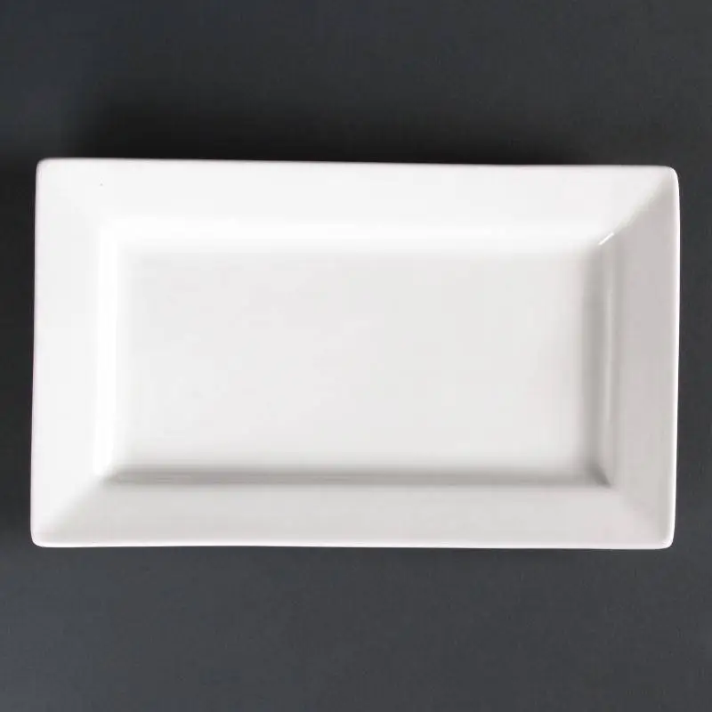 HorecaTraders Porselein Rechthoekige Borden | 25x15cm (Stuks 4) Must-Have