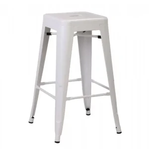 Must-Have HorecaTraders Stapelbare Barkruk Tolix | Staal | Wit | 4 stuks