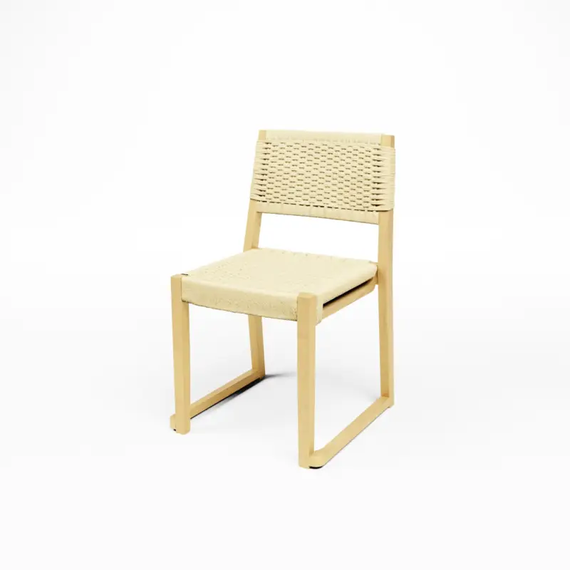 HorecaTraders Stapelbare Horeca Stoel | Oak Naturel | 50x50x84 cm | Set van 4 Gereduceerde Prijs