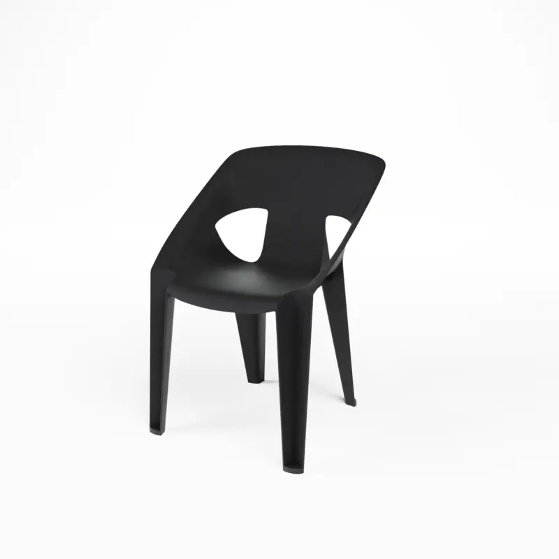 Laatste Versie HorecaTraders Stapelbare Horeca Stoelen Zwart | Polypropyleen | Set van 4 | Binnen & Buiten