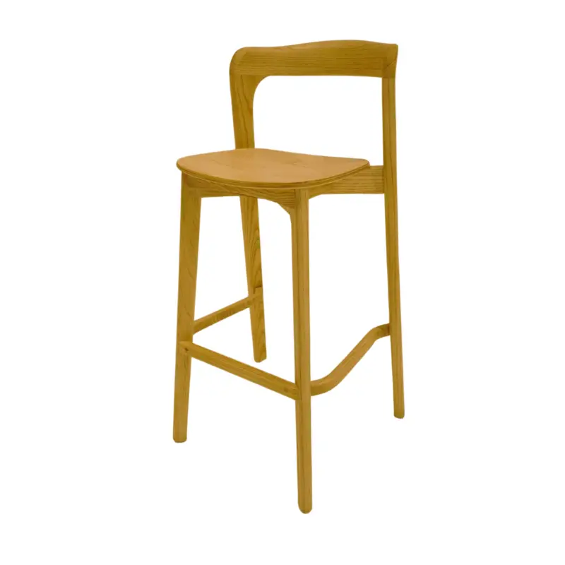 Rechtstreeks Van De Fabrikant HorecaTraders Stapelbare Houten Barstoel | 48,5×56,5×103,5 cm | 4 stuks